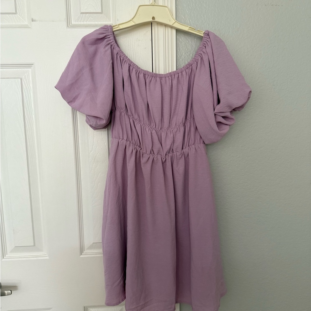 Lavender Off-Shoulder Dress